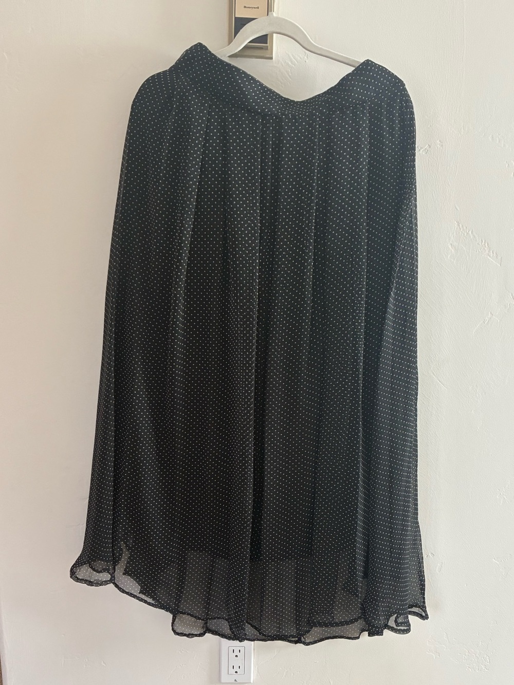 Chelsea & Theodore Black Maxi Skirt with White Polka Dots